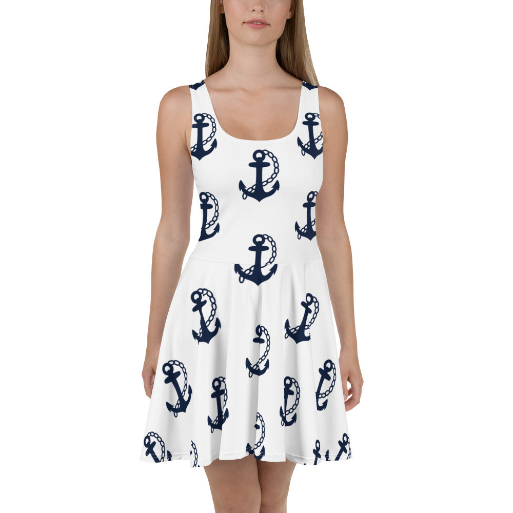 Anchor Swing Dress - Nautical White Its The Donnellys Store Anchor Swing Dress - Nautical White Its The Donnellys Store