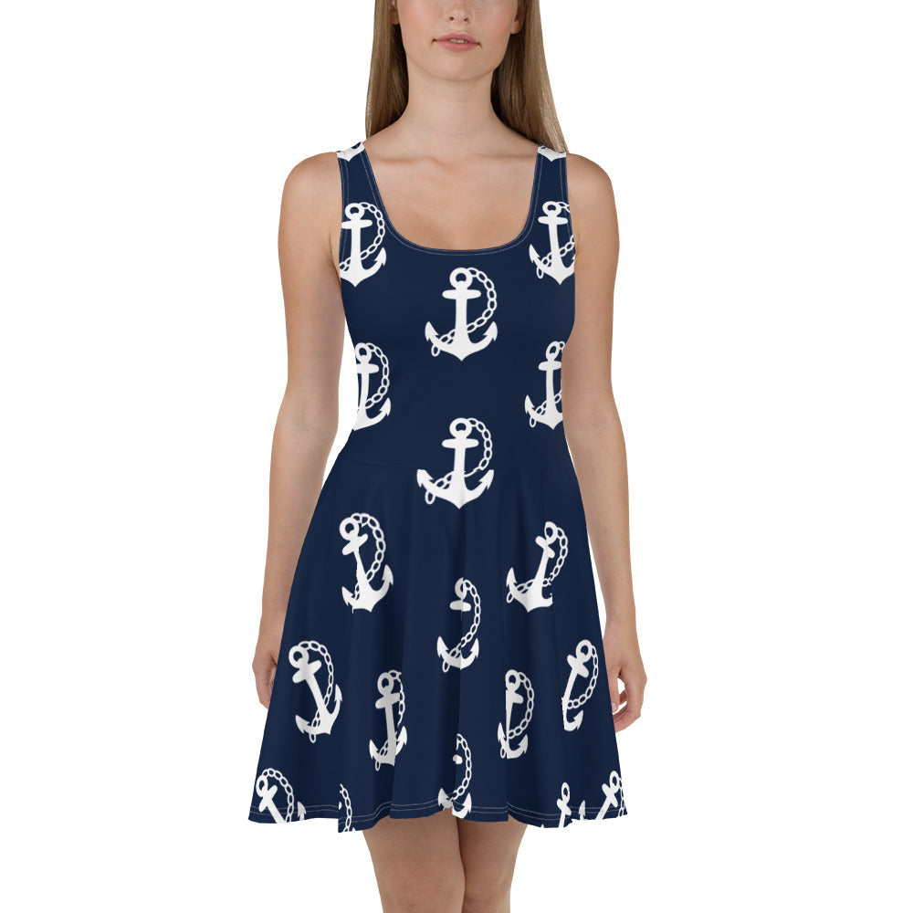 Anchor Swing Dress - Nautical Navy Anchor Swing Dress - Nautical Navy