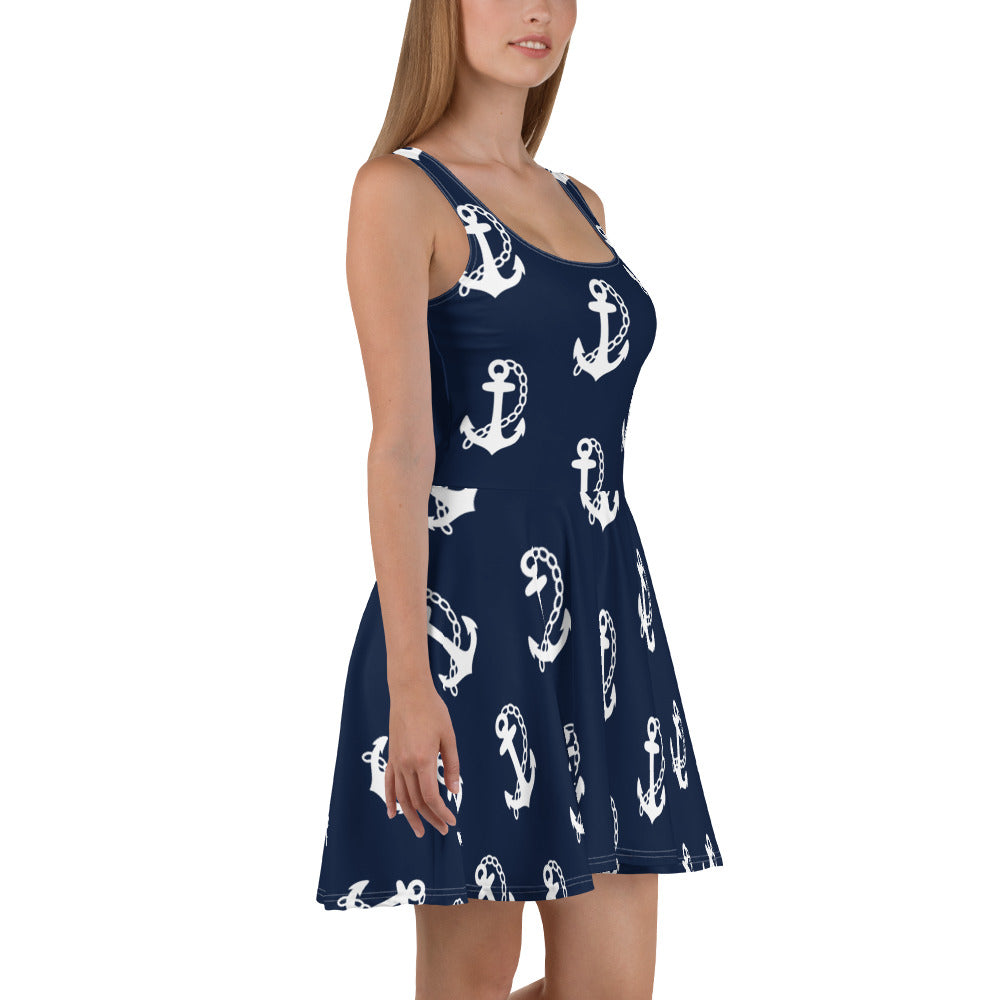 Anchor Swing Dress - Nautical Navy