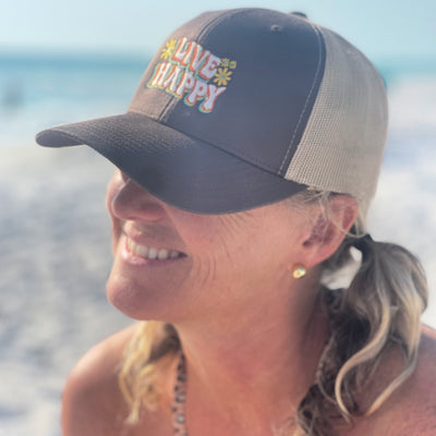 Live Happy Trucker Cap *Embroidered*