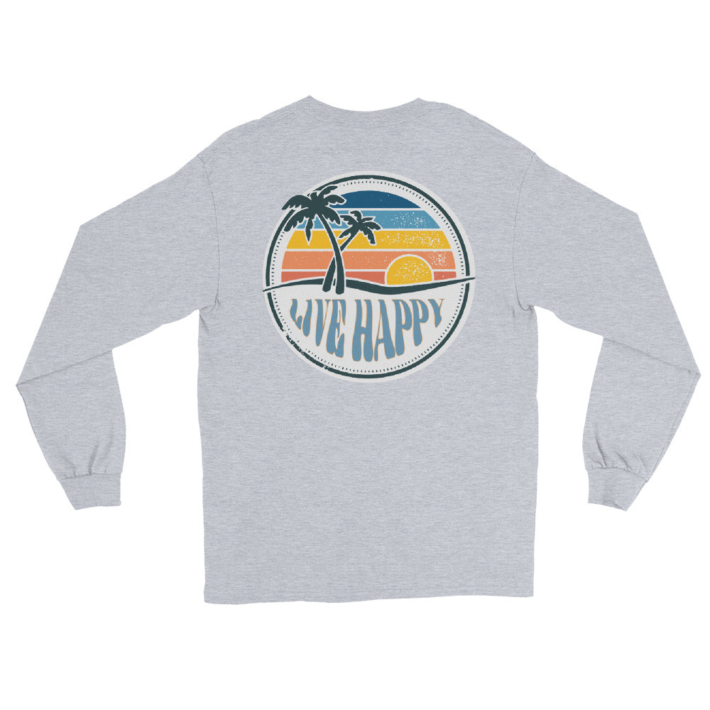 Live Happy Sunset Long Sleeve T-Shirt