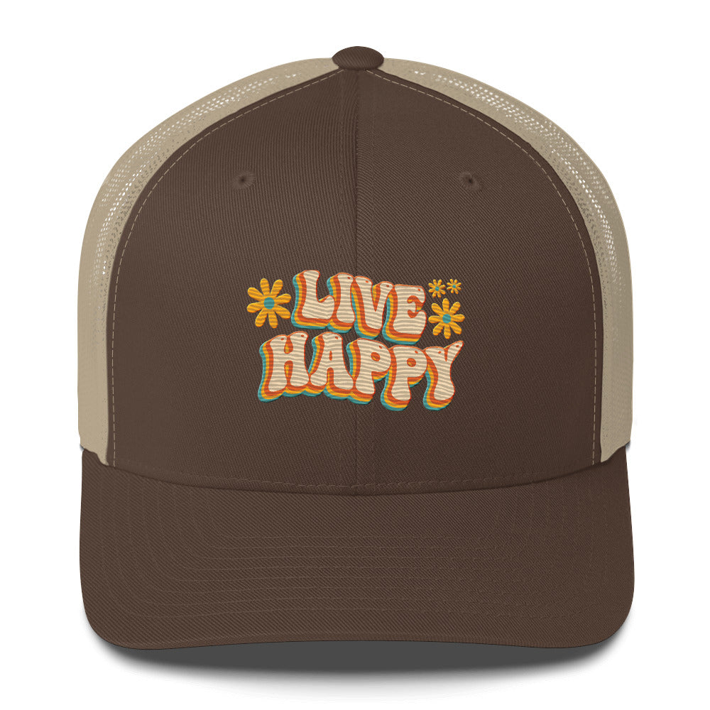 Live Happy Trucker Cap *Embroidered*
