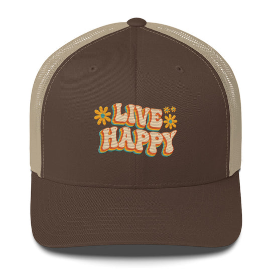 Live Happy Trucker Cap *Embroidered* – Its The Donnellys Store